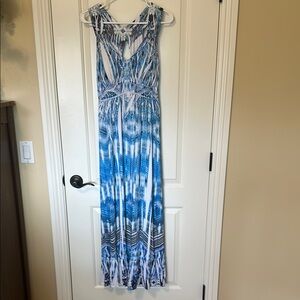 Style & Co. Blue and White Halter Sundress